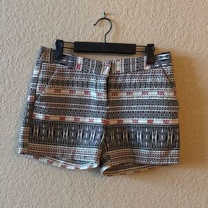 Willi Smith Black and White Patterned High Waist Shorts